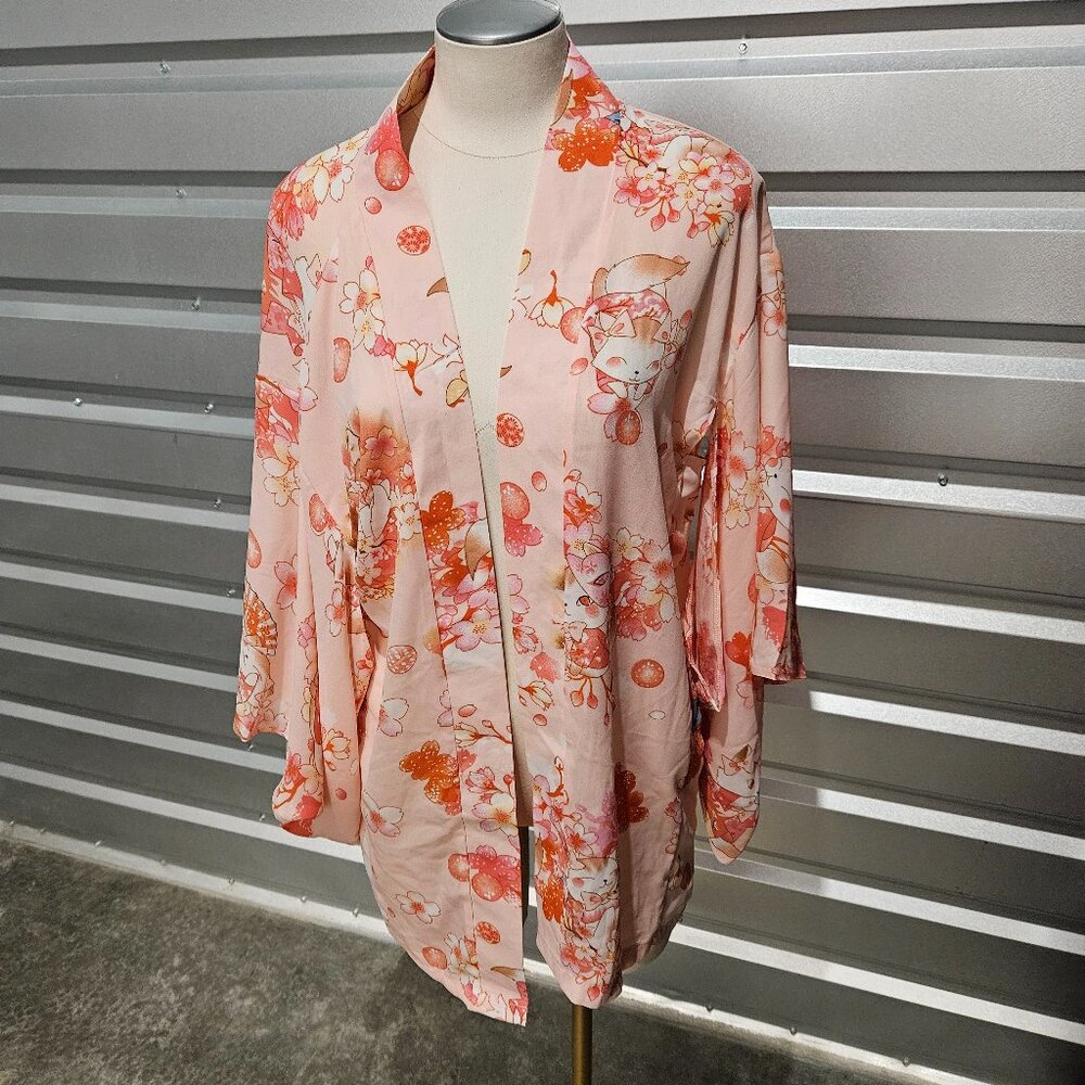 Cat print Kimono